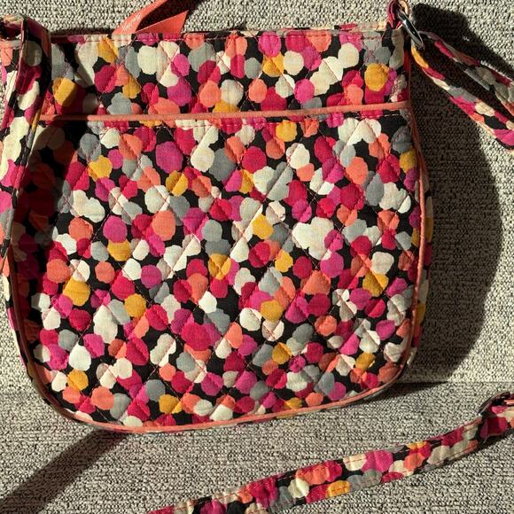 Vera Bradley Pixie Confetti Crossbody Purse 8" x 8" Pink Adjustable Handbag - Picture 3 of 8
